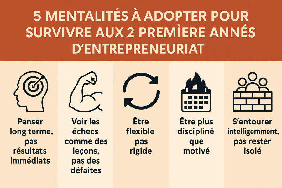 5 mentalités à adopter pour survivre aux 2 premières années d’entrepreneuriat