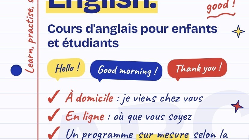 Je vais donner des cours particuliers en anglais en ligne ou en présentiel