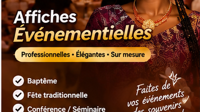 Je vais Créer vos affiches pour vos différents événements
