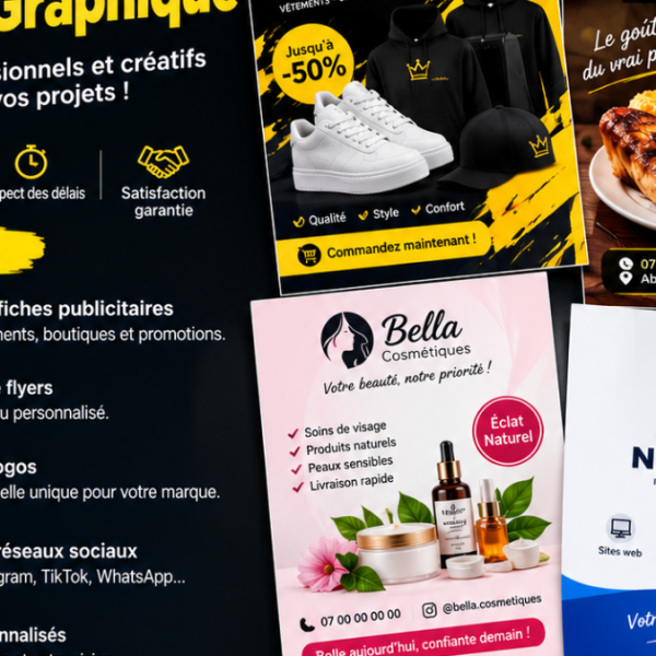 Je vais 🎨 Creer de designs professionnels, affiches publicitaires et flyer